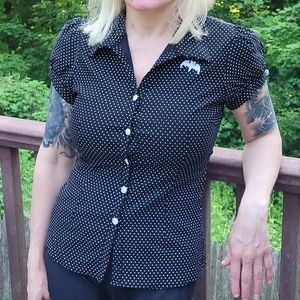 Sourpuss polka dot pinup top
